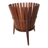 Cache pot scandinave tripode en teck