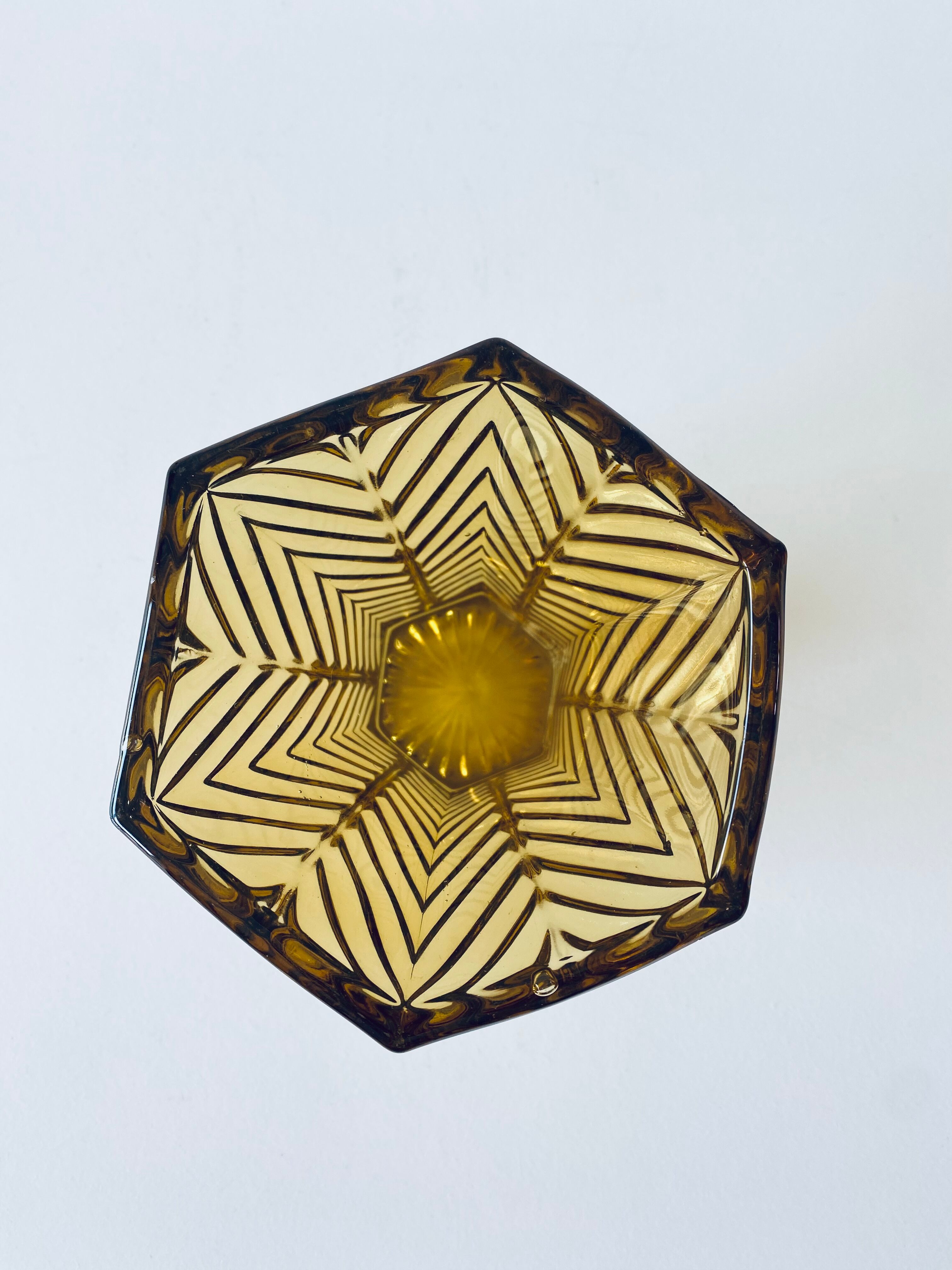 Old amber glass vase