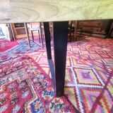 Large mango wood table with contemporary base