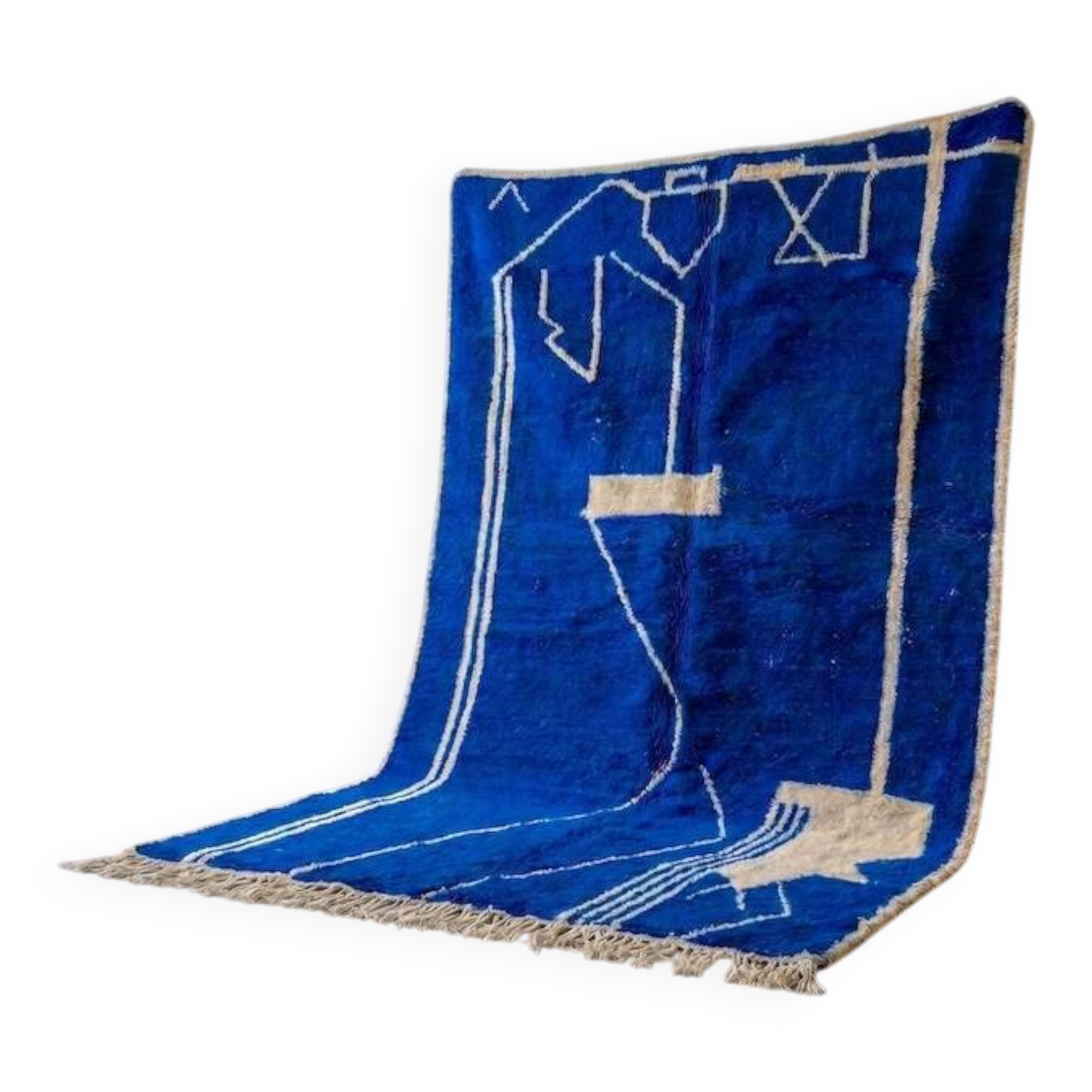 Tapis marocain berbère bleu en laine 200cmx300cm