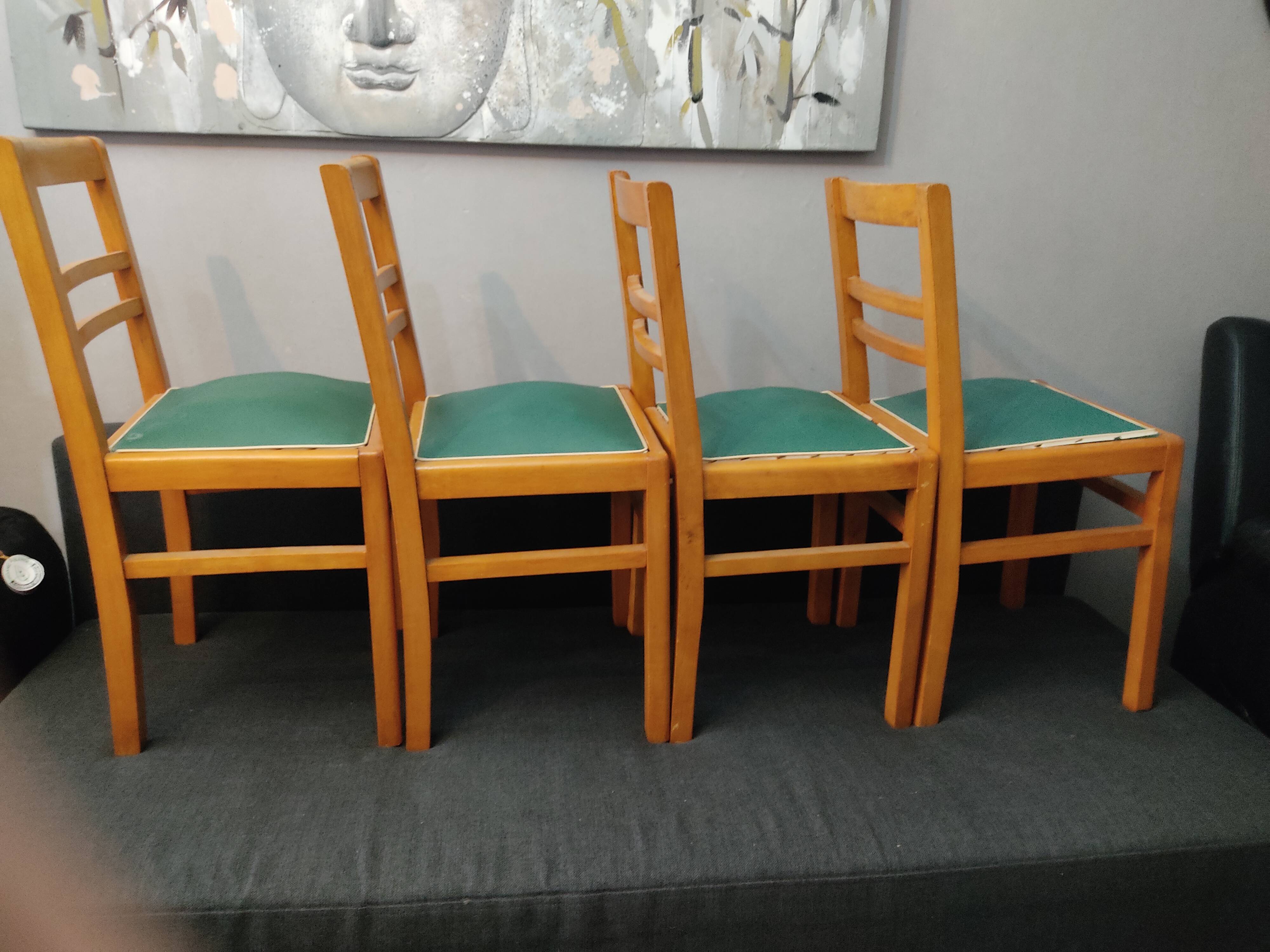 4 vintage bistro chairs 1950