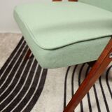 Vintage armchair in natural wool, Le vertu menthe, by Chierowski