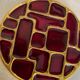 Set of 6 vintage cloisonné enamel and gold metal coasters - Style