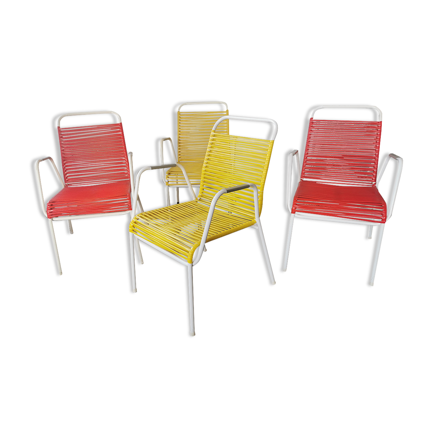 Set of 4 garden armchairs