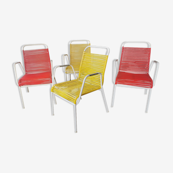 Set de 4 chaises, fauteuils de jardin