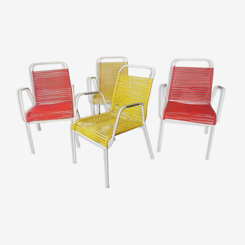 Set of 4 garden armchairs