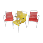 Set of 4 garden armchairs