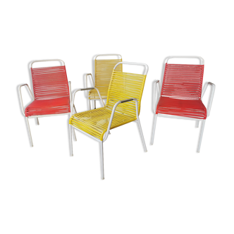 Set de 4 chaises, fauteuils de jardin