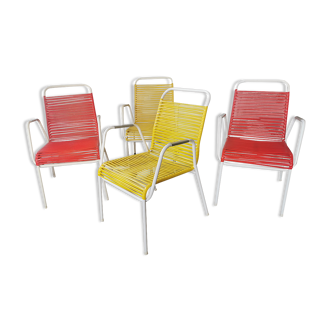 Set of 4 garden armchairs