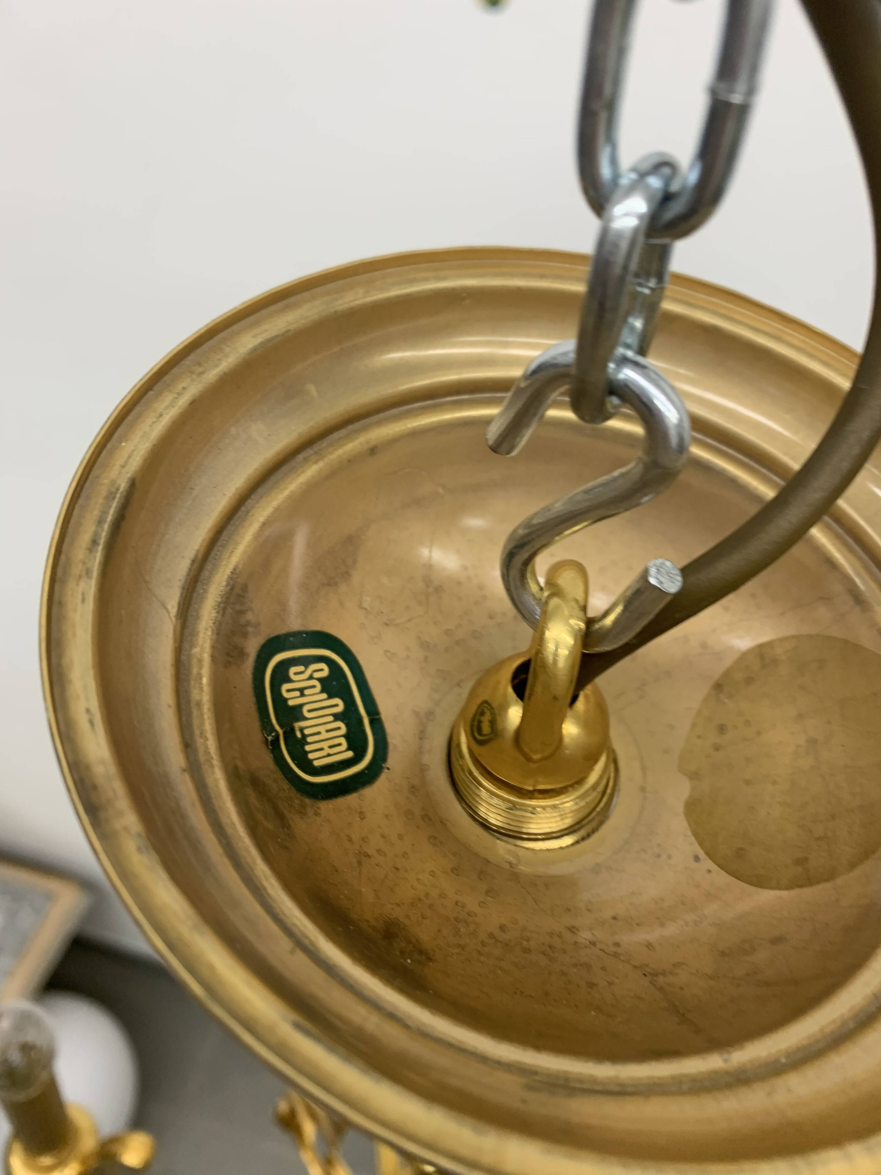 Sciolari gilded chandelier , 1960’s