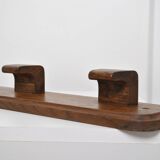 Wall mounted oak coat rack 1950