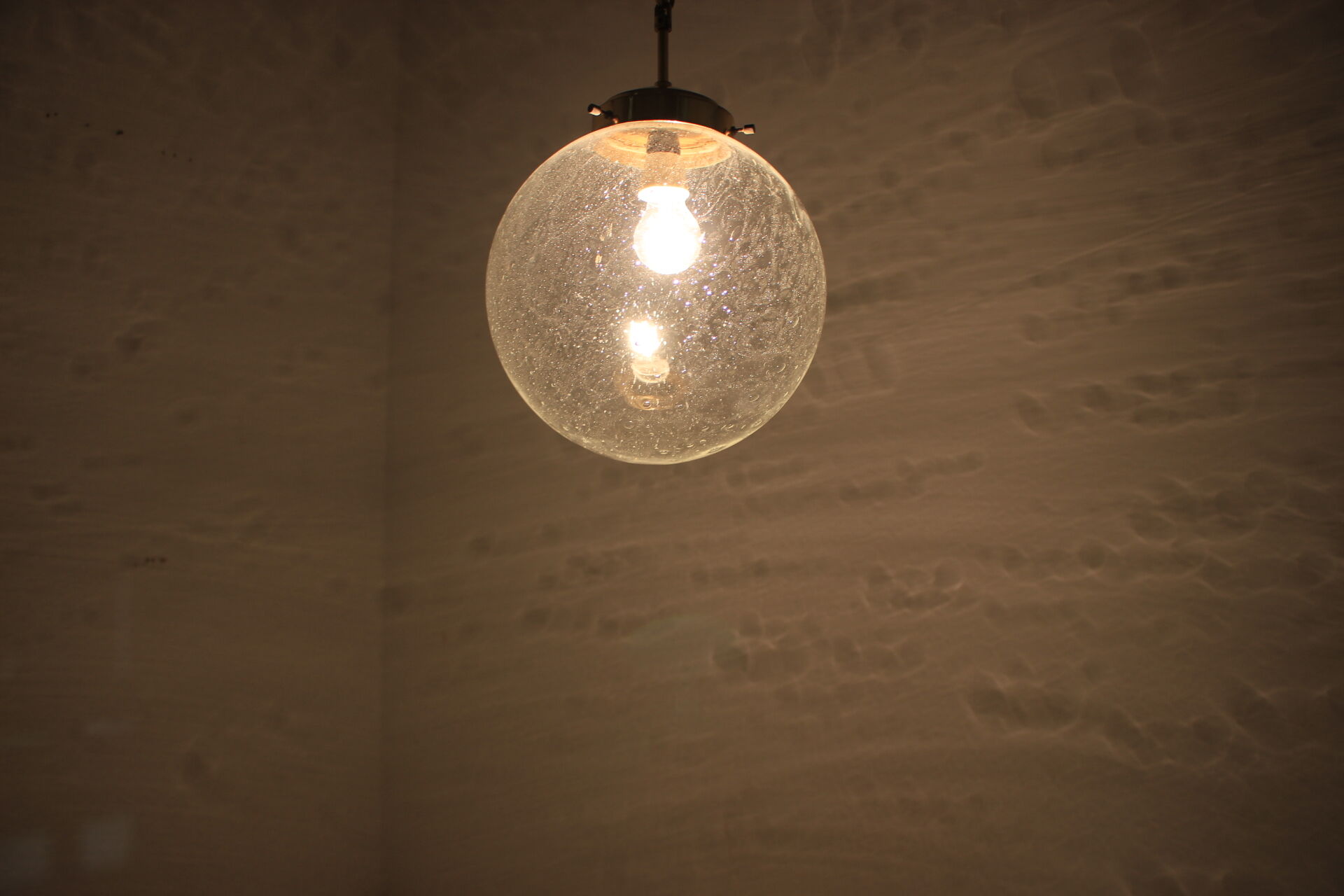Mid-century big glass pendant from Valašské Meziříčí, 1970´s.