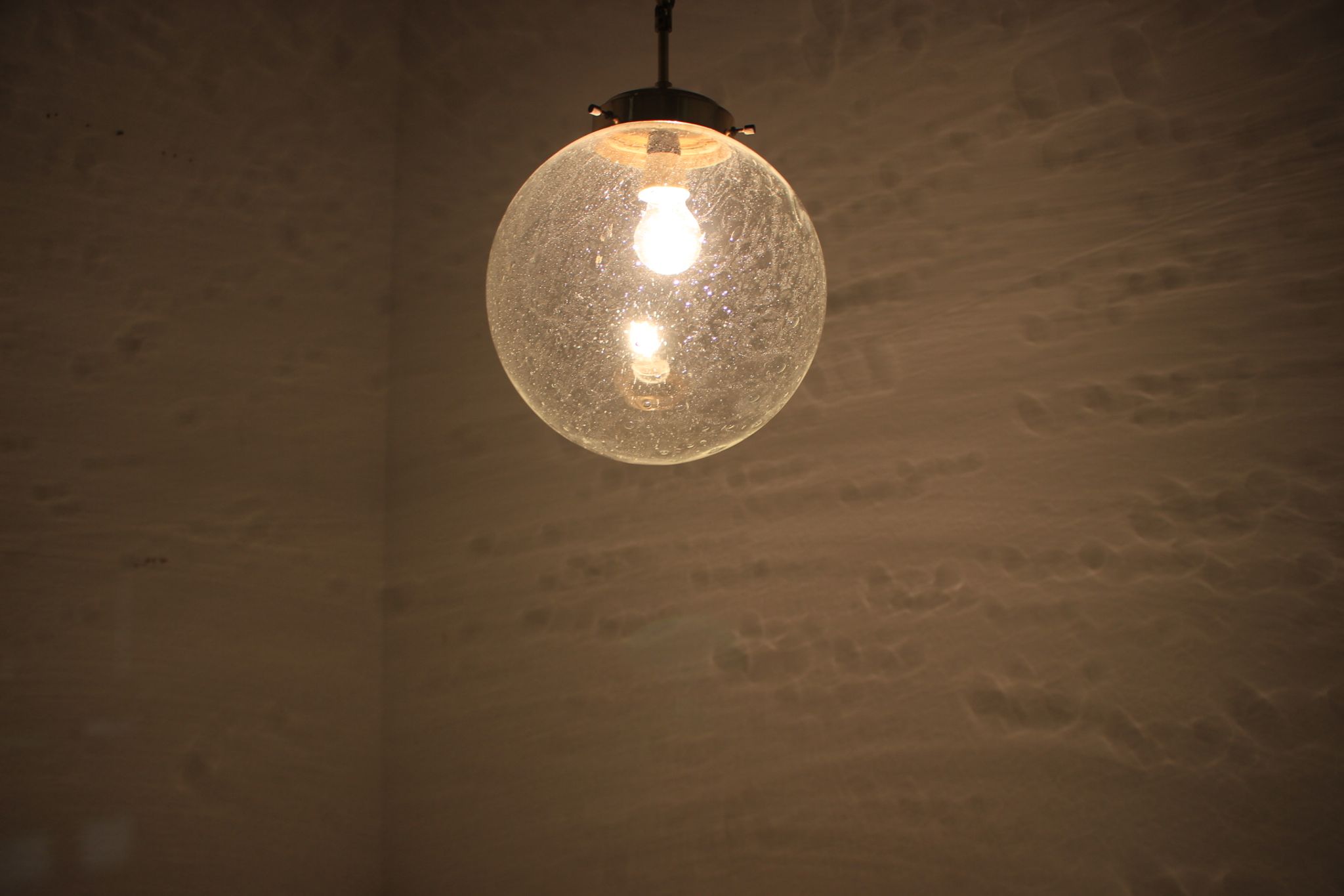 Mid-century big glass pendant from Valašské Meziříčí, 1970´s.
