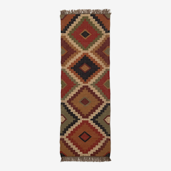 Tapis Kilim coureur tissé à la main en jute, 180x60cm