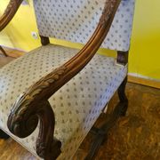 Walnut renaissance style armchair