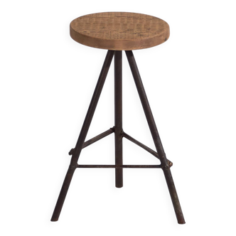 Round industrial style stool (c.1960) #1