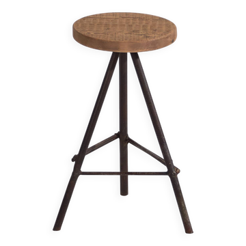 Round industrial-style stool (c.1960) #1