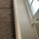 Large vintage mirror in stained white wood
