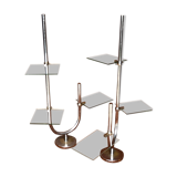 Pair of vintage chrome shelves 1950-1960