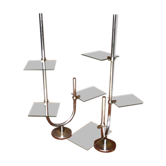 Pair of vintage chrome shelves 1950-1960