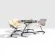 Ensemble Euro Steel International Space Age : Table Verre & 4 Chaises