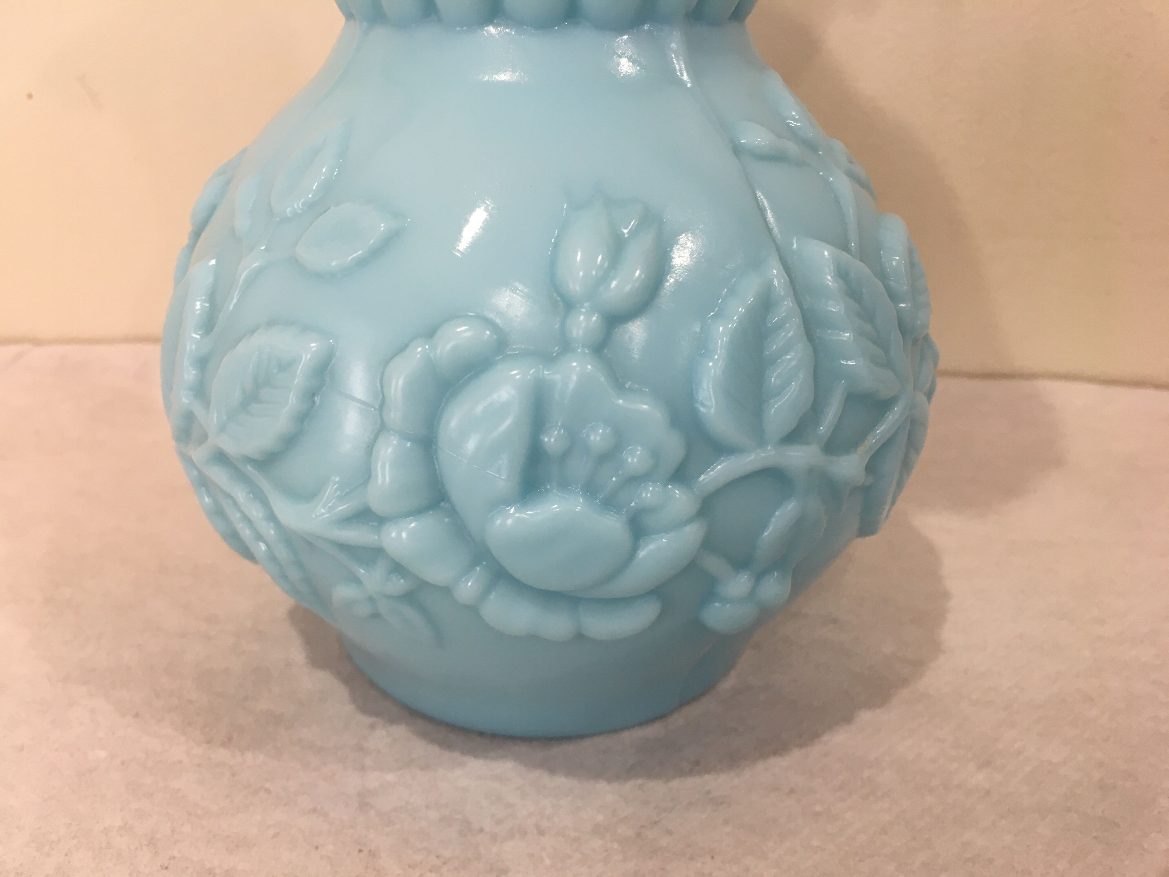 Blue opaline vase