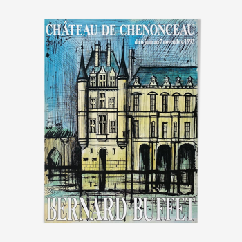 Bernard Buffet affiche Chateau de Chenonceau