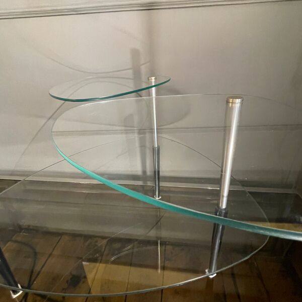Table basse présentoir de magasin à 3 étagères, par Edoardo Paoli, ca 1950s