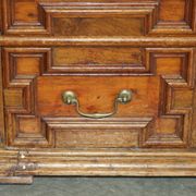 17th Century Antique Oak Commode with Two Rows of Drawers