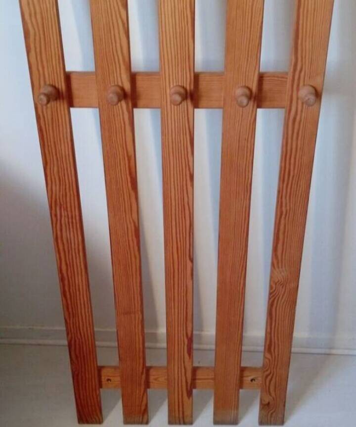 Vintage pine coat rack