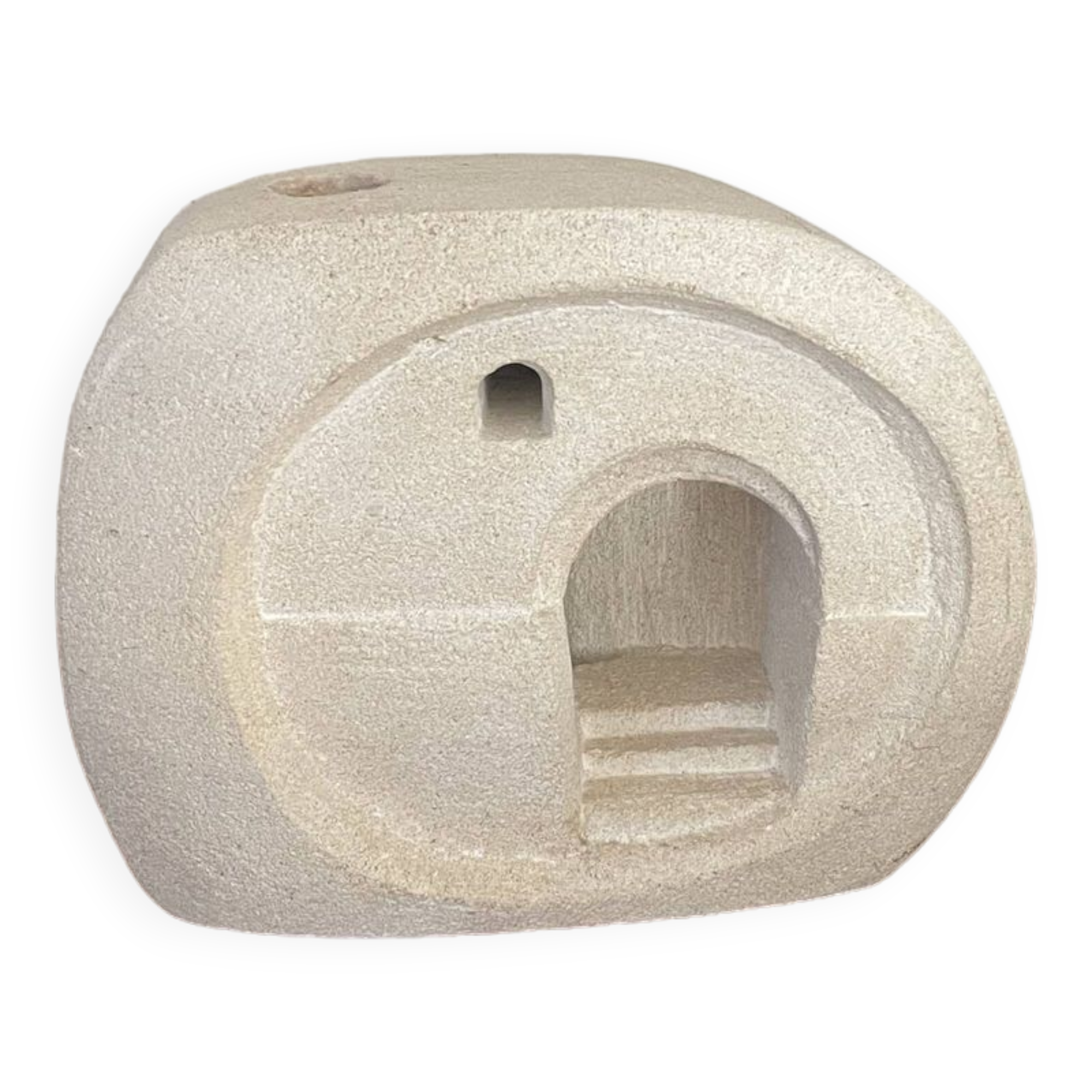 Vintage carved stone lamp signed Arsène Galisson