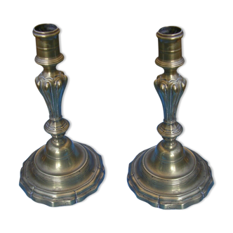 Pair of bronze candlesticks