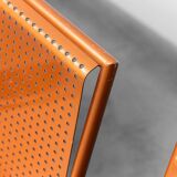 Set da 4 sedute modulari in metallo traforato anni ’80 vintage modernariato