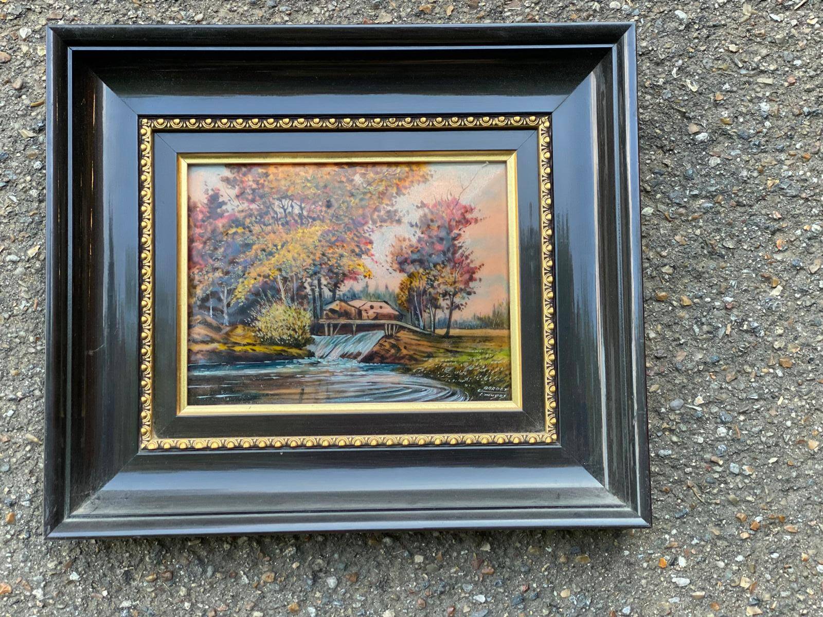Bardet de Limoges black painting 36x31cm