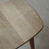 Vintage Swedish Modern Solid Oak Stool by Yngve Ekström, Model "palle", 1950s