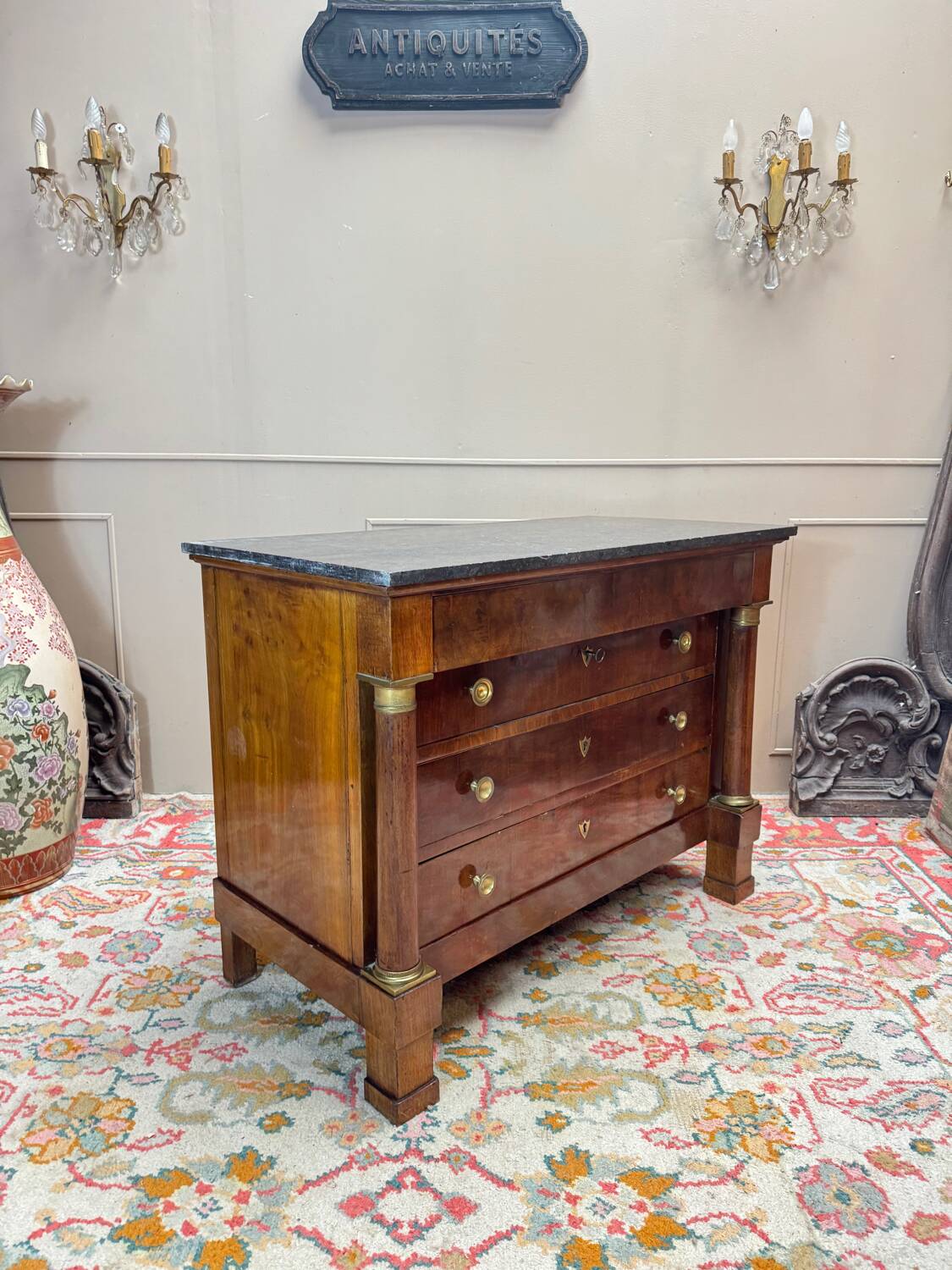 Mahogany commode from the empire period 19th century