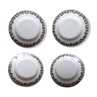 Set of 4 1950s Limoges plates