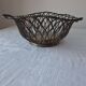 Silver-plated metal braided wire fruit basket, 1950s