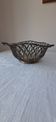 Silver-plated metal braided wire fruit basket, 1950s