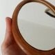 Mini antique walnut mirror from the 19th century.