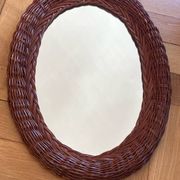 Miroir osier rotin ovale