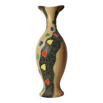 Grand vase deruta années 1950 / 1970 en céramique émaillée signé et numéroté