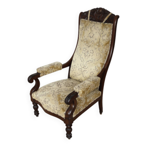Fauteuil en bois sculpté, - 19e
