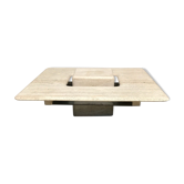 Sculptural travertine coffee table