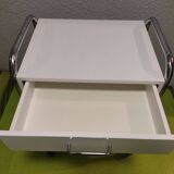 Medical trolley stainless steel, white lacquered 4 drawers