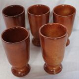 Set of 5 Mazagrans in glazed sandstone