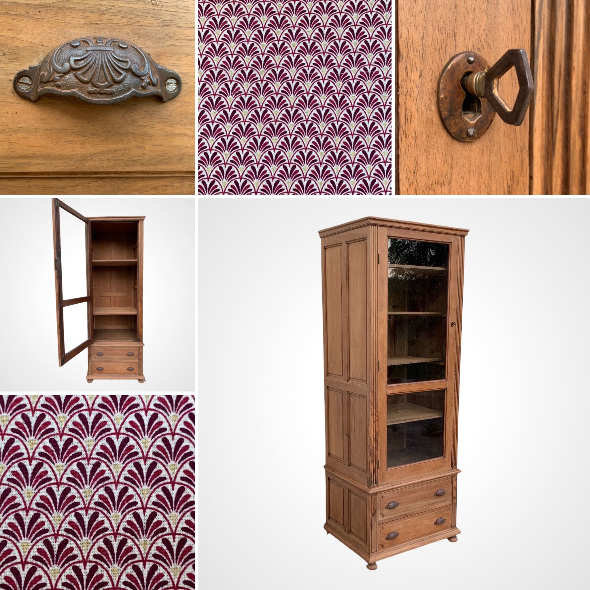 Armoire bonnetière parisienne vitrée 1920