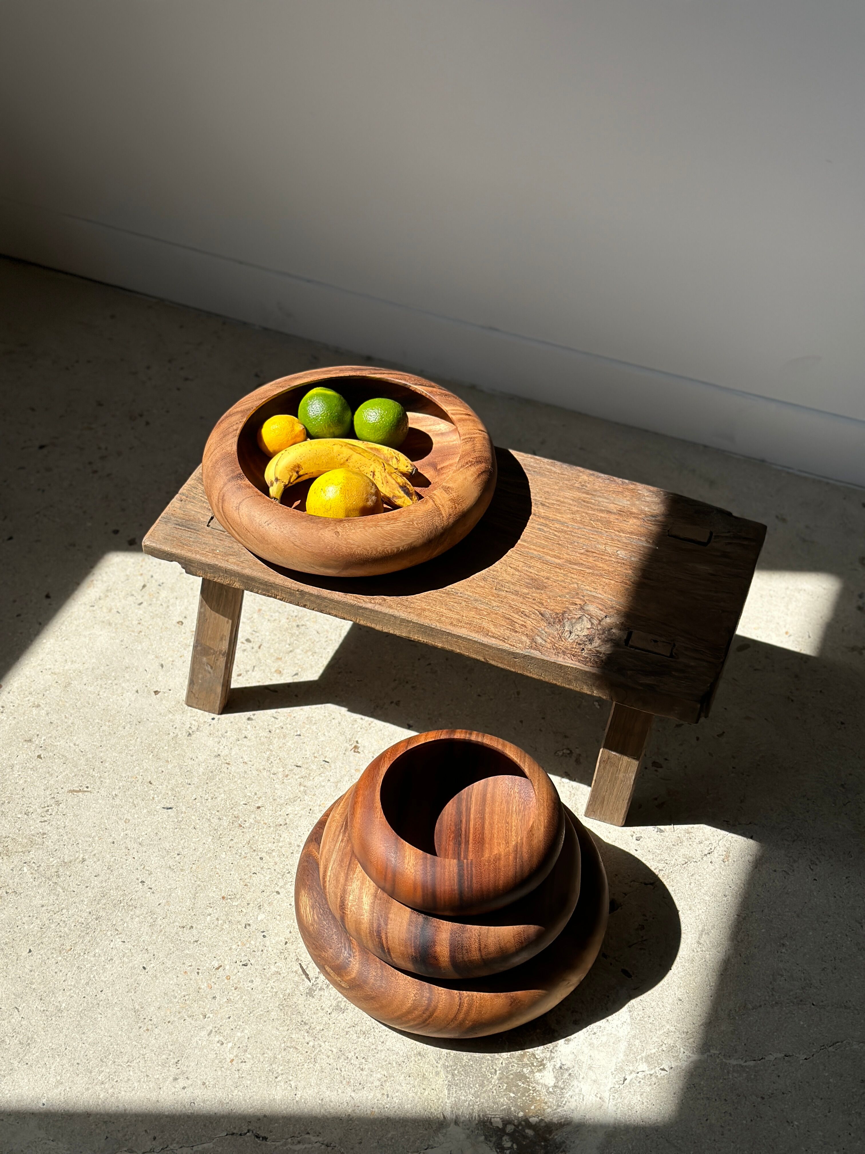 Bowl or monoxyl teak cut d:25.5