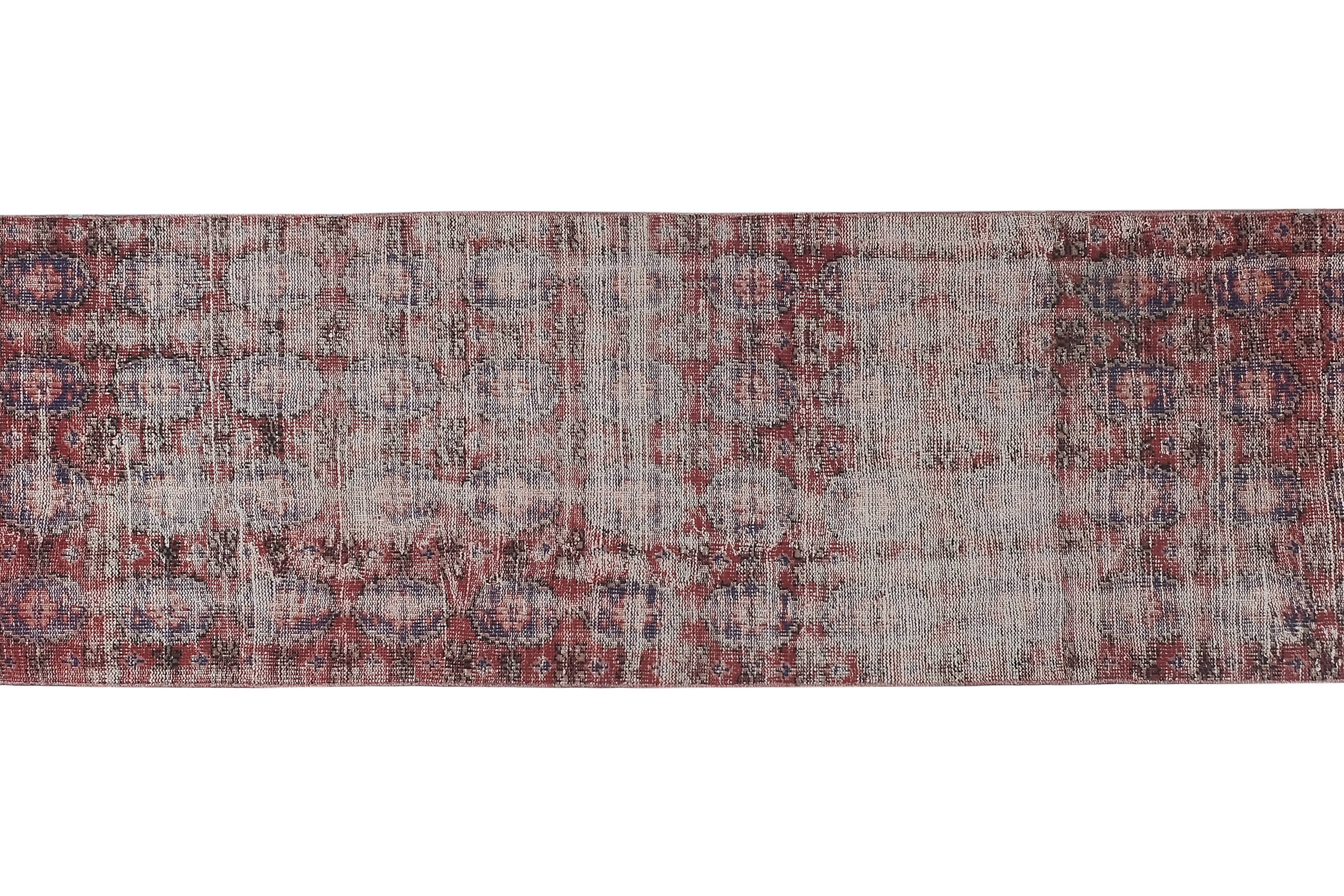 Vintage Turkish rug from Oushak, hand-woven 80x327 cm
