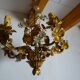 Lustre Hans Kogl feuilles dorée et émaillée 1960